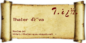Thaler Éva névjegykártya