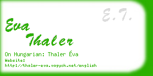 eva thaler business card